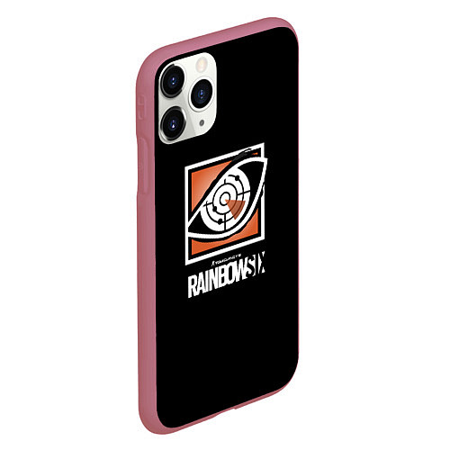 Чехол iPhone 11 Pro матовый Rainbow six logo ubisoft favorite / 3D-Малиновый – фото 2