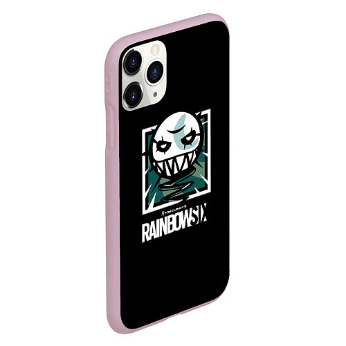Чехол iPhone 11 Pro матовый Rainbow six шутер гейм лого / 3D-Розовый – фото 2