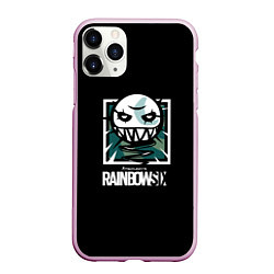 Чехол iPhone 11 Pro матовый Rainbow six шутер гейм лого, цвет: 3D-розовый