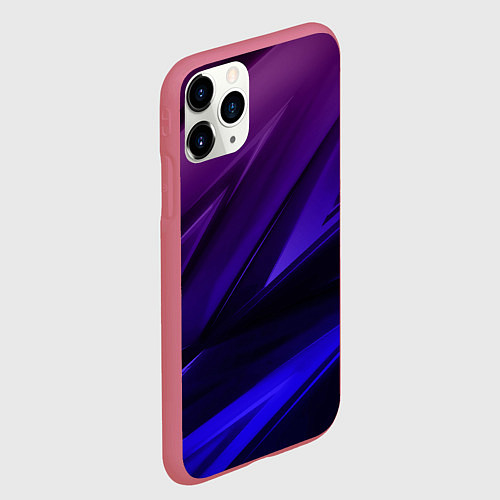 Чехол iPhone 11 Pro матовый Абстракция из градиента и линий / 3D-Малиновый – фото 2