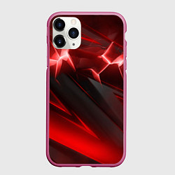 Чехол iPhone 11 Pro матовый Яркая красная объемная абстракция