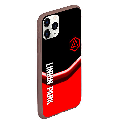 Чехол iPhone 11 Pro матовый Linkin park geometry line steel / 3D-Коричневый – фото 2