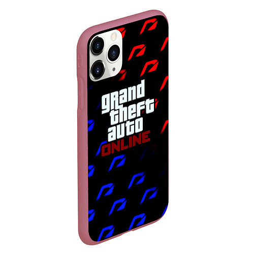 Чехол iPhone 11 Pro матовый NFS x GTA pattern / 3D-Малиновый – фото 2