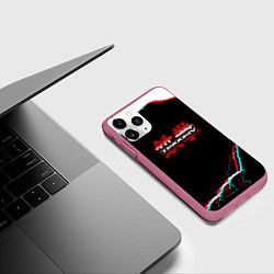 Чехол iPhone 11 Pro матовый Tekken storm game, цвет: 3D-малиновый — фото 2