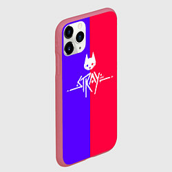 Чехол iPhone 11 Pro матовый Stray cat games, цвет: 3D-малиновый — фото 2