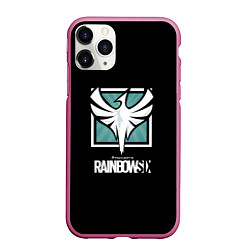 Чехол iPhone 11 Pro матовый Rainbow six logo game ubisoft, цвет: 3D-малиновый