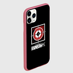Чехол iPhone 11 Pro матовый Юбисофт радуга 6 лого, цвет: 3D-малиновый — фото 2