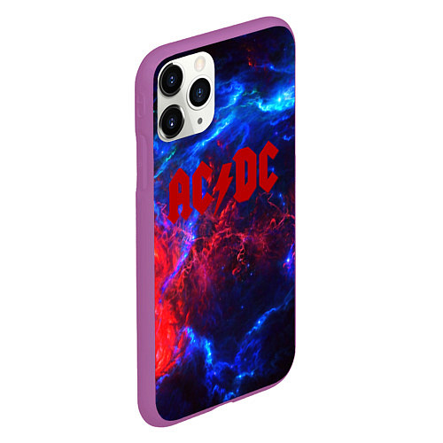 Чехол iPhone 11 Pro матовый AC DC space / 3D-Фиолетовый – фото 2