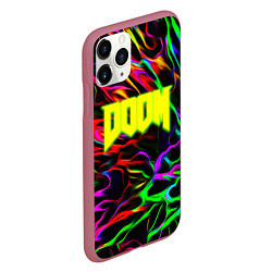 Чехол iPhone 11 Pro матовый Doom optical colors, цвет: 3D-малиновый — фото 2