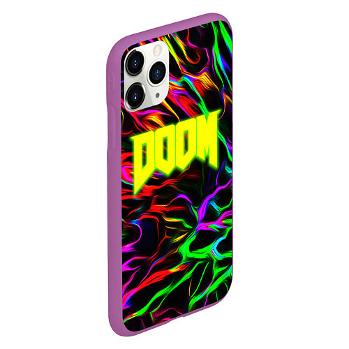 Чехол iPhone 11 Pro матовый Doom optical colors / 3D-Фиолетовый – фото 2