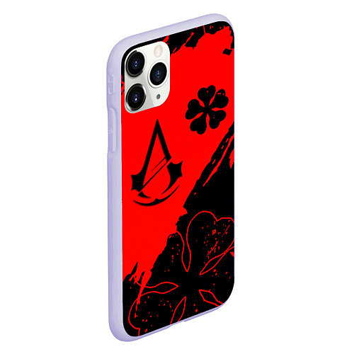 Чехол iPhone 11 Pro матовый Assassins Creed logo clewer / 3D-Светло-сиреневый – фото 2