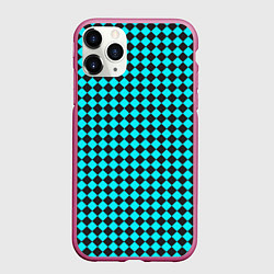 Чехол iPhone 11 Pro матовый Паттерн клеточка, цвет: 3D-малиновый