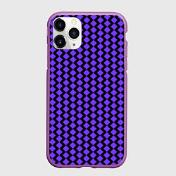 Чехол iPhone 11 Pro матовый Паттерн фиолетовые ромбы, цвет: 3D-фиолетовый
