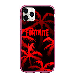 Чехол iPhone 11 Pro матовый Fortnite tropic red, цвет: 3D-малиновый