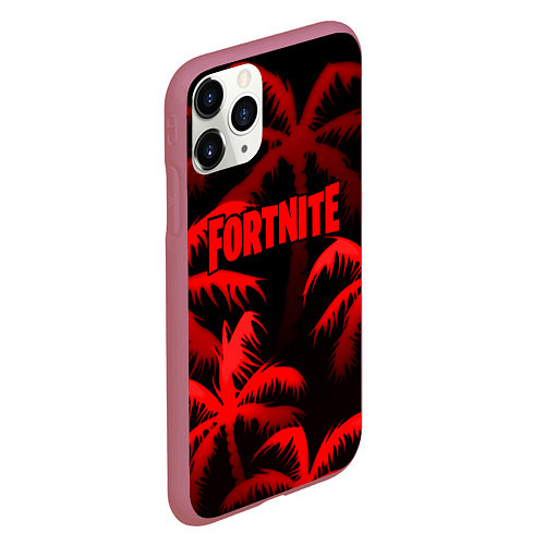 Чехол iPhone 11 Pro матовый Fortnite tropic red / 3D-Малиновый – фото 2