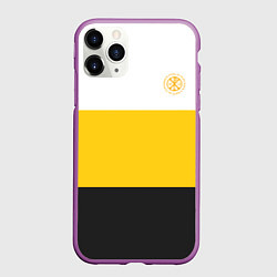 Чехол iPhone 11 Pro матовый За веру царя и святую триединую Русь желтая, цвет: 3D-фиолетовый
