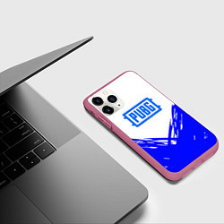 Чехол iPhone 11 Pro матовый PUBG синие краски, цвет: 3D-малиновый — фото 2