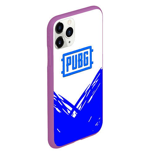 Чехол iPhone 11 Pro матовый PUBG синие краски / 3D-Фиолетовый – фото 2