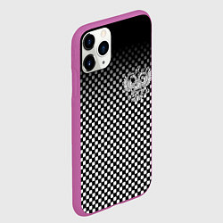 Чехол iPhone 11 Pro матовый Россия клетка паттерн, цвет: 3D-фиолетовый — фото 2