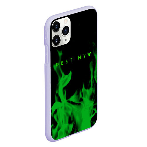 Чехол iPhone 11 Pro матовый Destiny fire green / 3D-Светло-сиреневый – фото 2