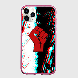 Чехол iPhone 11 Pro матовый СССР краска текстура, цвет: 3D-малиновый