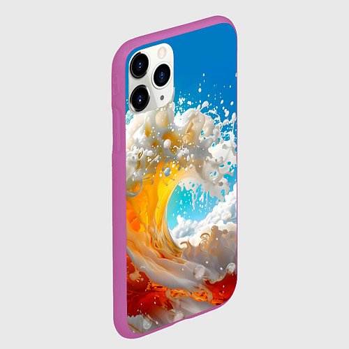 Чехол iPhone 11 Pro матовый Море пива - большая волна / 3D-Фиолетовый – фото 2