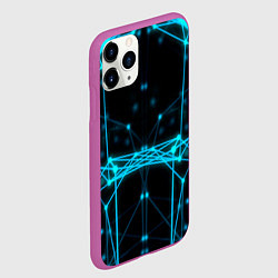 Чехол iPhone 11 Pro матовый Синий плексус, цвет: 3D-фиолетовый — фото 2