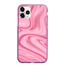 Чехол iPhone 11 Pro матовый Розовые разводы, цвет: 3D-фиолетовый