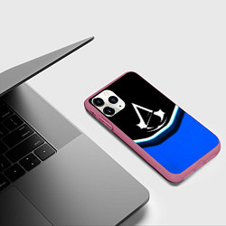 Чехол iPhone 11 Pro матовый Assassins Creed logo abstergo, цвет: 3D-малиновый — фото 2