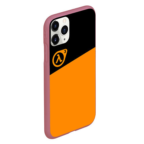 Чехол iPhone 11 Pro матовый Half life orange game / 3D-Малиновый – фото 2