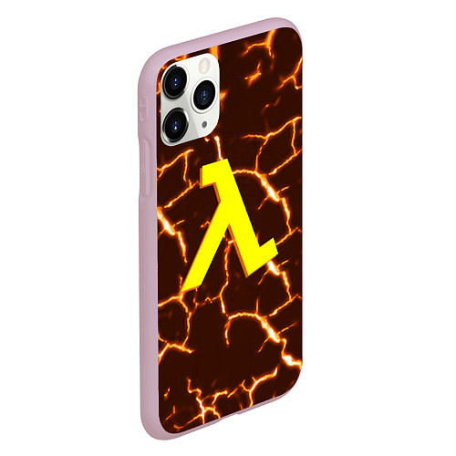 Чехол iPhone 11 Pro матовый Half life разломы блэк меса / 3D-Розовый – фото 2