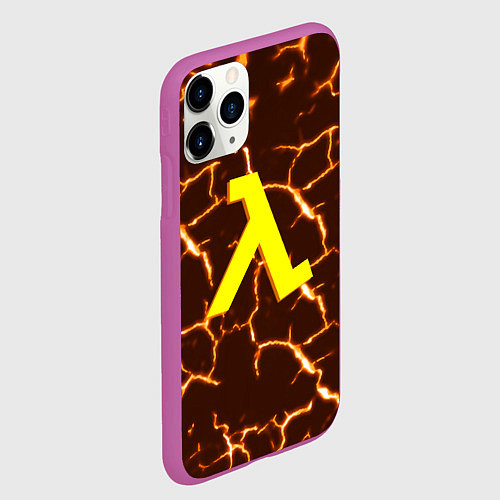 Чехол iPhone 11 Pro матовый Half life разломы блэк меса / 3D-Фиолетовый – фото 2