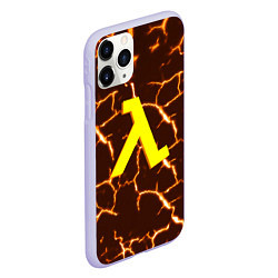 Чехол iPhone 11 Pro матовый Half life разломы блэк меса, цвет: 3D-светло-сиреневый — фото 2