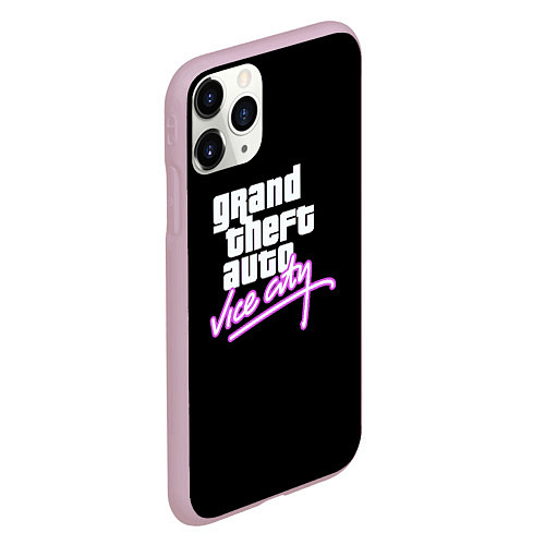 Чехол iPhone 11 Pro матовый GTA vice city logo / 3D-Розовый – фото 2