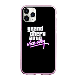 Чехол iPhone 11 Pro матовый GTA vice city logo, цвет: 3D-розовый