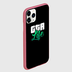 Чехол iPhone 11 Pro матовый GTA life logo, цвет: 3D-малиновый — фото 2