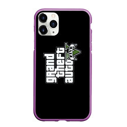 Чехол iPhone 11 Pro матовый GTA5 logo game rockstar, цвет: 3D-фиолетовый