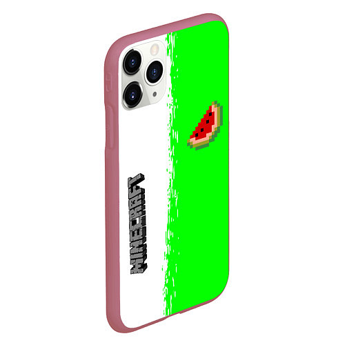 Чехол iPhone 11 Pro матовый Minecraft colors green game / 3D-Малиновый – фото 2