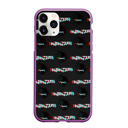 Чехол iPhone 11 Pro матовый Ninja team fortnite bloger, цвет: 3D-фиолетовый