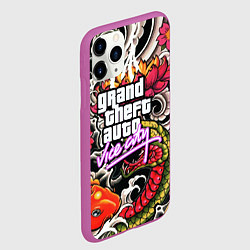 Чехол iPhone 11 Pro матовый GTA vice city yakudza, цвет: 3D-фиолетовый — фото 2