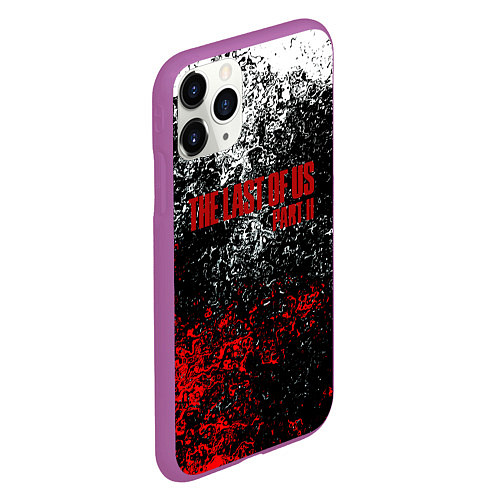 Чехол iPhone 11 Pro матовый The Last of Us брызги красок / 3D-Фиолетовый – фото 2