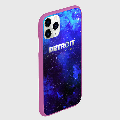 Чехол iPhone 11 Pro матовый Detroit become human space / 3D-Фиолетовый – фото 2