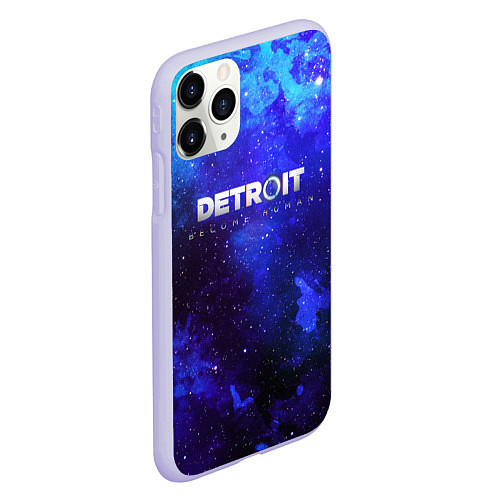 Чехол iPhone 11 Pro матовый Detroit become human space / 3D-Светло-сиреневый – фото 2