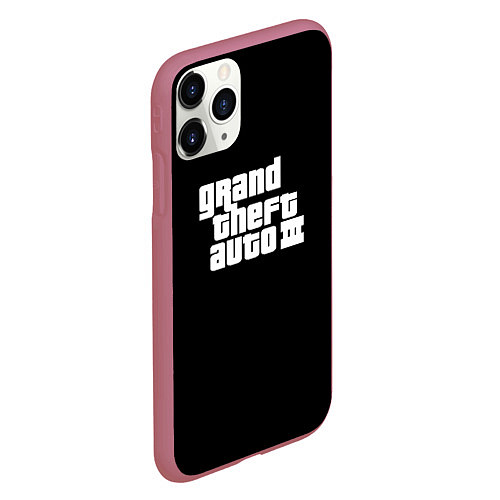 Чехол iPhone 11 Pro матовый GTA3 logo / 3D-Малиновый – фото 2