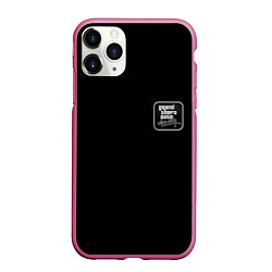 Чехол iPhone 11 Pro матовый Gta vice city black, цвет: 3D-малиновый