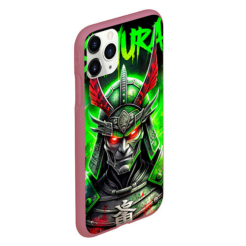 Чехол iPhone 11 Pro матовый Samurai green / 3D-Малиновый – фото 2