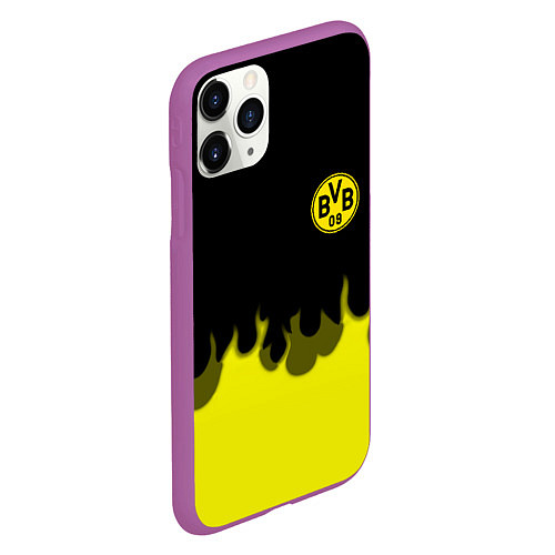 Чехол iPhone 11 Pro матовый Borussia fire fc / 3D-Фиолетовый – фото 2