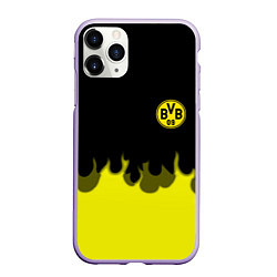 Чехол iPhone 11 Pro матовый Borussia fire fc, цвет: 3D-светло-сиреневый