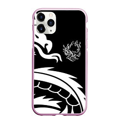 Чехол iPhone 11 Pro матовый Samurai dragon steel japan, цвет: 3D-розовый