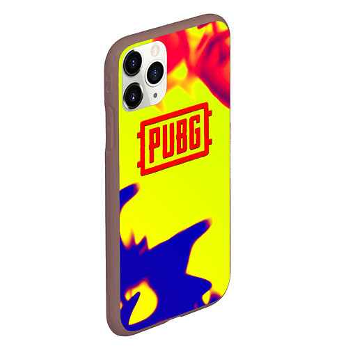 Чехол iPhone 11 Pro матовый PUBG neon flame / 3D-Коричневый – фото 2